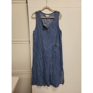 Karin Stevens Denim Dress 12 Blue Sleeveless Casual Jean Sundress Womenswear